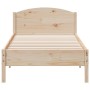 Estructura de cama con cabecero madera maciza pino 100x200 cm de , Camas y somieres - Ref: Foro24-842614, Precio: 111,17 €, D...