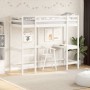 Loft bed with solid white pine wood desk 80x200 cm by , Beds and slatted bases - Ref: Foro24-842855, Price: 262,15 €, Discoun...