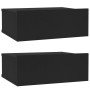 Floating bedside tables 2 pcs black plywood 40x30x15cm by vidaXL, Nightstands - Ref: Foro24-800309, Price: 42,69 €, Discount: %