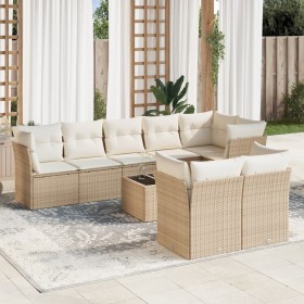 9-teiliges Gartensofa-Set mit beigen synthetischen Rattankissen von , Gartensets - Ref: Foro24-3217918, Preis: 703,99 €, Raba...