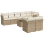 9-teiliges Gartensofa-Set mit beigen synthetischen Rattankissen von , Gartensets - Ref: Foro24-3217918, Preis: 706,24 €, Raba...