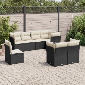 8-teiliges Gartensofa-Set und schwarze synthetische Rattankissen von , Gartensets - Ref: Foro24-3217926, Preis: 558,58 €, Rab...