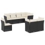 8-teiliges Gartensofa-Set und schwarze synthetische Rattankissen von , Gartensets - Ref: Foro24-3217926, Preis: 549,38 €, Rab...