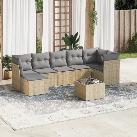 Garden sofa set with beige cushions 8 pcs PE rattan by , Garden sets - Ref: Foro24-3217979, Price: 494,99 €, Discount: %