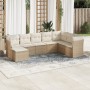 Gartensofa-Set mit beigen Kissen 8 Stück PE-Rattan von , Gartensets - Ref: Foro24-3218048, Preis: 621,81 €, Rabatt: %