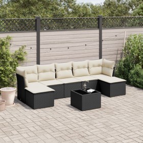 8-teiliges Gartensofa-Set und schwarze synthetische Rattankissen von , Gartensets - Ref: Foro24-3218036, Preis: 479,89 €, Rab...