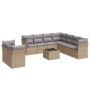 Gartensofa-Set mit beigen Kissen, 10-teilig, synthetisches Rattan von , Gartensets - Ref: Foro24-3217849, Preis: 659,92 €, Ra...