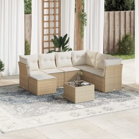 Gartensofa-Set mit beigen Kissen 8 Stück PE-Rattan von , Gartensets - Ref: Foro24-3217998, Preis: 579,57 €, Rabatt: %