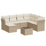 Gartensofa-Set mit beigen Kissen 8 Stück PE-Rattan von , Gartensets - Ref: Foro24-3217998, Preis: 577,99 €, Rabatt: %