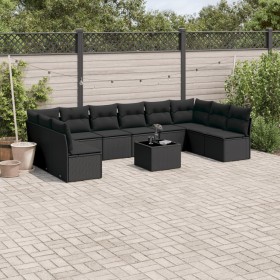 11-teilige Gartensofagarnitur und schwarze synthetische Rattankissen von , Gartensets - Ref: Foro24-3218095, Preis: 606,17 €,...