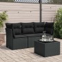 4-piece garden sofa set with black synthetic rattan cushions by , Garden sets - Ref: Foro24-3217215, Price: 242,97 €, Discoun...