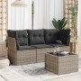 4-piece garden sofa set and gray synthetic rattan cushions by , Garden sets - Ref: Foro24-3217220, Price: 263,47 €, Discount: %