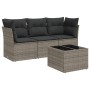 4-piece garden sofa set and gray synthetic rattan cushions by , Garden sets - Ref: Foro24-3217220, Price: 263,47 €, Discount: %