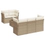 Gartensofa-Set mit Kissen, 6-teilig, beiges synthetisches Rattan von , Gartensets - Ref: Foro24-3217248, Preis: 477,09 €, Rab...