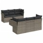 7-teiliges Gartensofa-Set mit grauen PE-Rattan-Kissen von , Gartensets - Ref: Foro24-3217260, Preis: 458,23 €, Rabatt: %