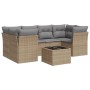 7-piece garden sofa set and beige synthetic rattan cushions by , Garden sets - Ref: Foro24-3217269, Price: 452,90 €, Discount: %