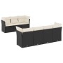 8-teiliges Gartensofa-Set und schwarze synthetische Rattankissen von , Gartensets - Ref: Foro24-3217276, Preis: 549,58 €, Rab...