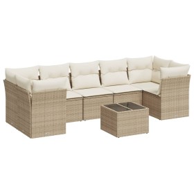 Gartensofa-Set mit beigen Kissen 8 Stück PE-Rattan von , Gartensets - Ref: Foro24-3217288, Preis: 661,05 €, Rabatt: %