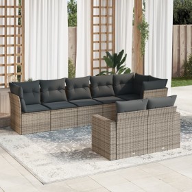 Set de sofás de jardín 8 pzas y cojines ratán sintético gris de , Conjuntos de jardín - Ref: Foro24-3219210, Precio: 574,99 €...