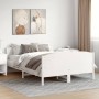 Bed frame with white pine wood headboard 140x200 cm by , Beds and slatted bases - Ref: Foro24-3216174, Price: 219,76 €, Disco...