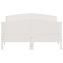 Bed frame with white pine wood headboard 140x200 cm by , Beds and slatted bases - Ref: Foro24-3216174, Price: 219,76 €, Disco...