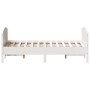 Bed frame with white pine wood headboard 140x200 cm by , Beds and slatted bases - Ref: Foro24-3216174, Price: 219,76 €, Disco...