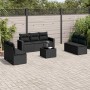 8-teiliges Gartensofa-Set und schwarze synthetische Rattankissen von , Modulare Sofas für den Außenbereich - Ref: Foro24-3251...