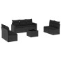 8-teiliges Gartensofa-Set und schwarze synthetische Rattankissen von , Modulare Sofas für den Außenbereich - Ref: Foro24-3251...