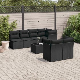 8-piece garden sofa set and black synthetic rattan cushions by , Garden sets - Ref: Foro24-3217295, Price: 523,05 €, Discount: %