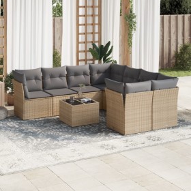 9-teiliges Gartensofa-Set mit beigen synthetischen Rattankissen von , Gartensets - Ref: Foro24-3217319, Preis: 579,99 €, Raba...