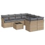 9-teiliges Gartensofa-Set mit beigen synthetischen Rattankissen von , Gartensets - Ref: Foro24-3217319, Preis: 582,05 €, Raba...