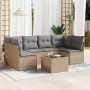 7-piece garden sofa set and beige synthetic rattan cushions by , Garden sets - Ref: Foro24-3249238, Price: 506,30 €, Discount: %