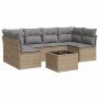 7-piece garden sofa set and beige synthetic rattan cushions by , Garden sets - Ref: Foro24-3249238, Price: 485,99 €, Discount: %