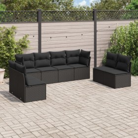 8-teiliges Gartensofa-Set und schwarze synthetische Rattankissen von , Gartensets - Ref: Foro24-3249284, Preis: 497,32 €, Rab...