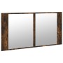 Armario espejo de baño LED acrílico roble ahumado 90x12x45 cm de , Tocadores de baño - Ref: Foro24-834967, Precio: 56,91 €, D...