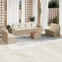 9-teiliges Gartensofa-Set mit beigen synthetischen Rattankissen von , Gartensets - Ref: Foro24-3225407, Preis: 660,22 €, Raba...