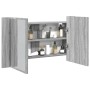 Armario espejo de baño con luz LED acrílico gris 80x12x45 cm de , Tocadores de baño - Ref: Foro24-834952, Precio: 57,67 €, De...