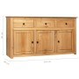 Panama style solid pine wood sideboard 135x40x80 cm by vidaXL, Sideboards - Ref: Foro24-282703, Price: 283,58 €, Discount: %