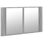 Gray acrylic bathroom mirror cabinet with LED light 80x12x45 cm by , bathroom vanities - Ref: Foro24-834952, Price: 56,99 €, ...