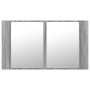 Gray acrylic bathroom mirror cabinet with LED light 80x12x45 cm by , bathroom vanities - Ref: Foro24-834952, Price: 56,99 €, ...