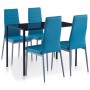 5-Piece Blue Dining Table and Chairs Set by vidaXL, Furniture sets for kitchens and dining rooms - Ref: Foro24-281703, Price:...