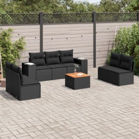 8-teiliges Gartensofa-Set und schwarze synthetische Rattankissen von , Gartensets - Ref: Foro24-3225397, Preis: 489,06 €, Rab...