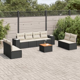 8-teiliges Gartensofa-Set und schwarze synthetische Rattankissen von , Gartensets - Ref: Foro24-3225405, Preis: 530,79 €, Rab...