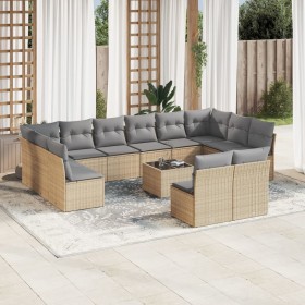 Gartensofa-Set mit Kissen, 13-teilig, beiges synthetisches Rattan von , Gartensets - Ref: Foro24-3250218, Preis: 874,47 €, Ra...