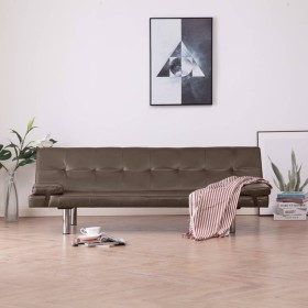 Sofa bed with two brown artificial leather cushions by vidaXL, Sofas - Ref: Foro24-282182, Price: 351,40 €, Discount: %