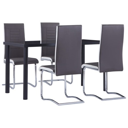 Juego de comedor 5 piezas cuero sintético gris de , muebles para cocinas y comedores - Ref: Foro24-3053012, Precio: 448,35 €,...