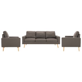 3-piece sofa set in taupe gray fabric by , Sofas - Ref: Foro24-3056652, Price: 738,41 €, Discount: %