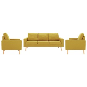 Yellow fabric 3-piece sofa set by , Sofas - Ref: Foro24-3056650, Price: 765,99 €, Discount: %