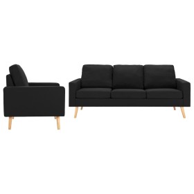 Zweiteilige Sofagarnitur aus schwarzem Stoff von , Sofas - Ref: Foro24-3056633, Preis: 509,99 €, Rabatt: %