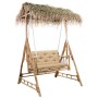 2-seater swing bench with palm leaves and bamboo cushion 202 cm by , Garden rockers - Ref: Foro24-3063936, Price: 479,44 €, D...